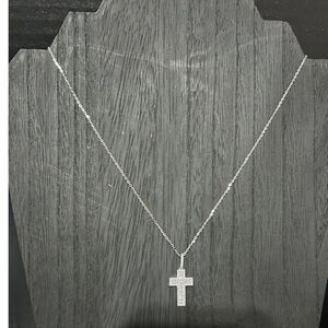 Sterling Silver Necklace and CZ Cross Pendant
